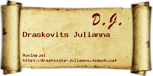 Draskovits Julianna névjegykártya